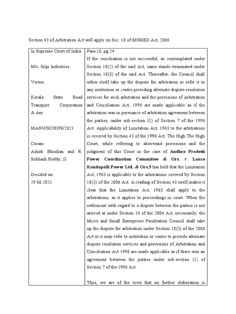 Section 43 of Arbitration Act Will Apply On Sec | PDF | Arbitration ...