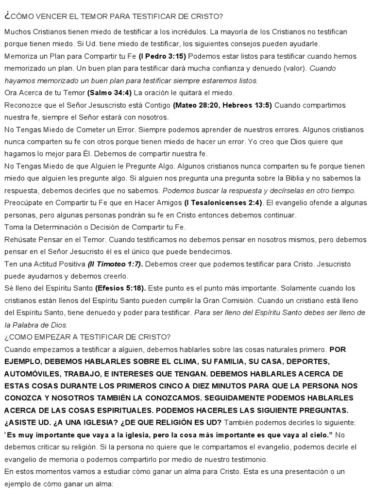 Cómo Vencer El Temor para Testificar de Cristo PDF Cristo (título