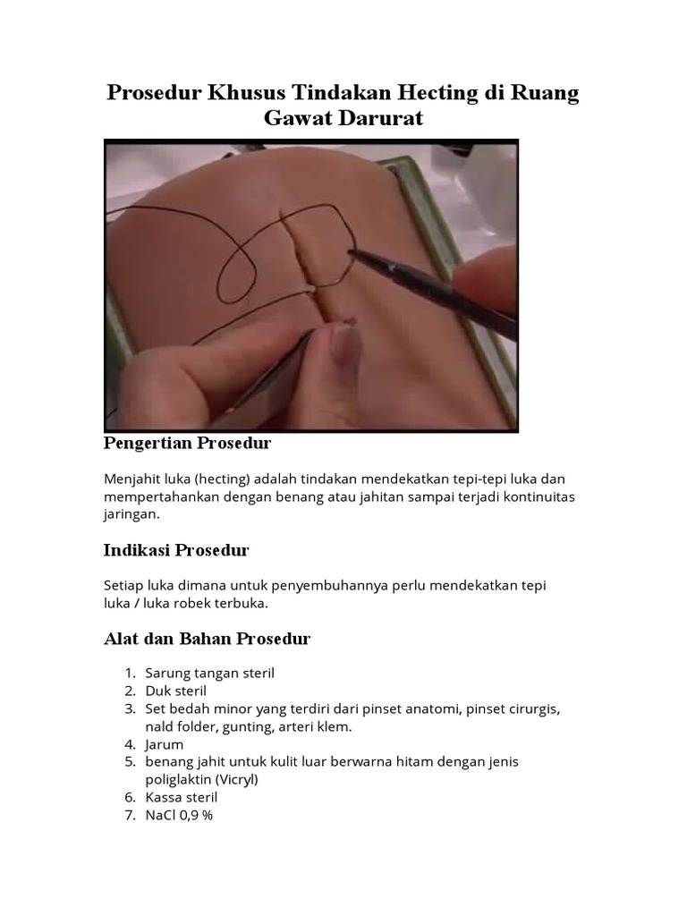 Prosedur Hecting Menjahit Luka Robek | PDF | Kesehatan Holistik | Sains ...