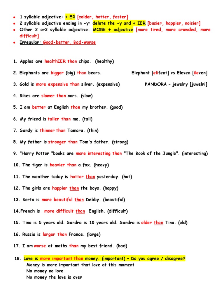 Comparative and Superlative Adjectives | PDF | Foreign Language Studies