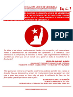 PRONUNCIAMIENTO DEL PSUV CONTRA LA CORRUPCIÓN-Carpeta Fidel Ernesto Vásquez PDF