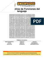 Sopa de Letras de Funciones Del Lenguaje