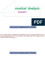 Pharmaceutical Analysis: Tutorial# 9
