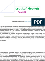 Pharmaceutical Analysis: Tutorial# 8