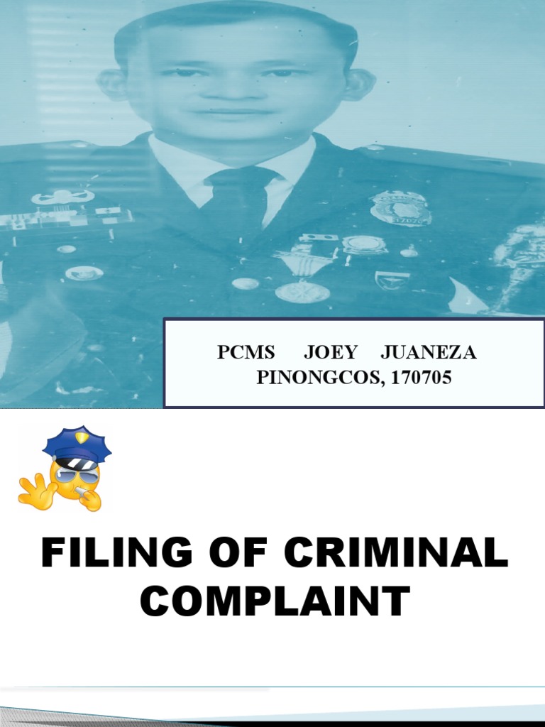 Filing Criminal Complaint 2 Pdf Prosecutor Crime Violence