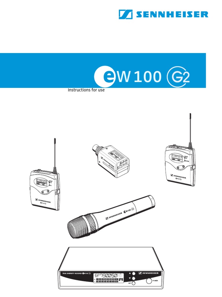 Wireless Receiver Sennheiser Ew100g2 Product Sheet Electrical Connector Battery Charger