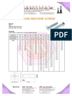 Catalog Countersunk Machine Screw