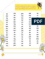 Color First Grade Spelling Bee Word List PDF