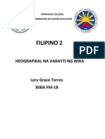 Filipino 2: Heograpikal Na Varayti NG Wika
