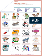 Hospital Esl Vocabulary Matching Exercise Worksheet For Kids 2976 PDF