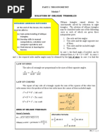 Part I: Trigonometry: Intended Learning Outcomes