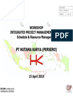 PT Hutama Karya (Persero) : Workshop Integrated Project Management System Schedule & Resource Management