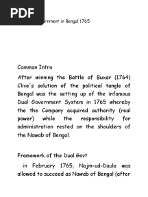 Dual Government in Bengal 1765