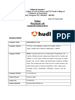 Hudl India Pvt. LTD Campus Placement PDF