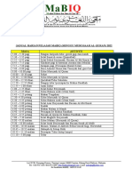 Jadual Harian Pelajar Mabiq Minggu Murojaah 2022