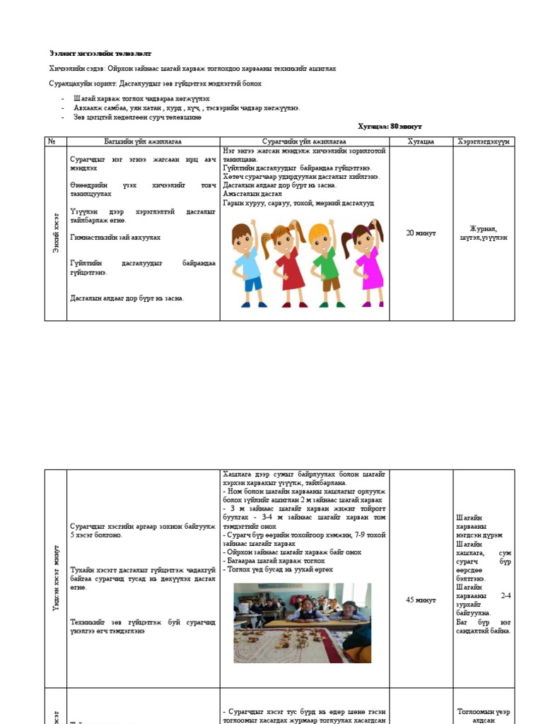 Ээлжит хичээлийн төлөвлөлт | PDF
