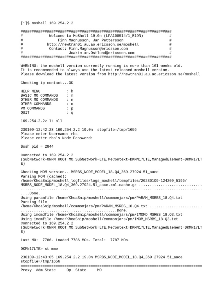 MoShell 19.0n Command Log Analysis | PDF | Computer Science | Computer ...