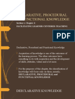 Facilitating - DECLARATIVE, PROCEDURAL and FUNCTIONAL KNOWLEDGE