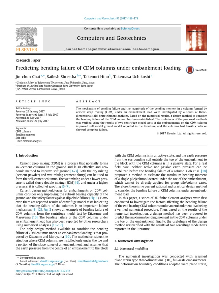 Chai Et Al. (2017) (CG) Predicting Bending Failure of CDM Columns Under