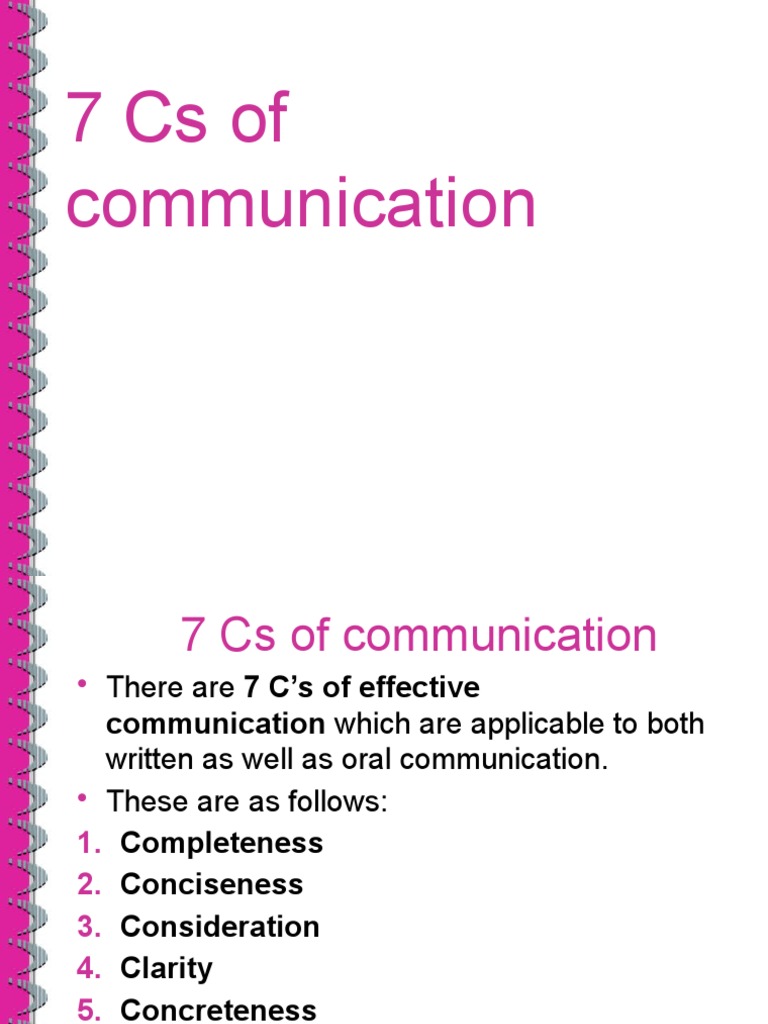 7 Cs of Communication | PDF | Communication | Human Communication