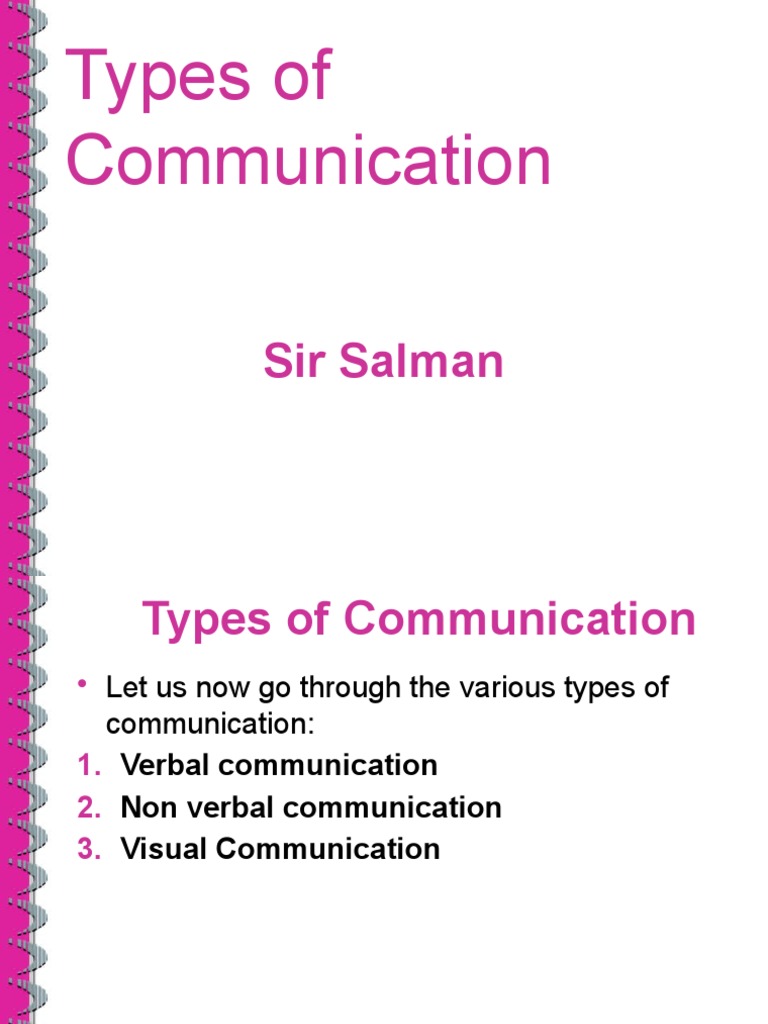Different Types of Communication | PDF | Communication | Nonverbal ...