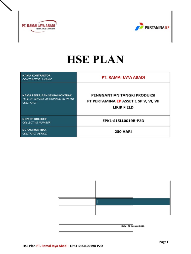HSE Plan PT. Ramai Jaya Abadi | PDF