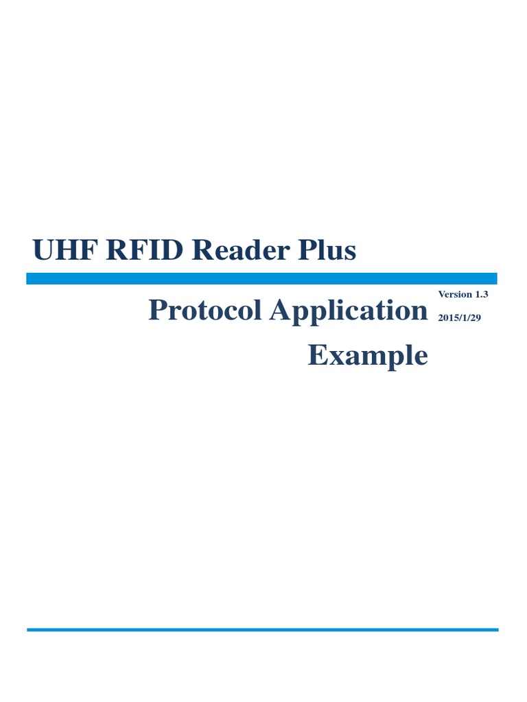 UHF RFID Reader Plus Protocol Application Example V1 3 - EN | PDF ...