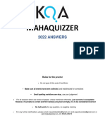 Mahaquizzer: 2022 ANSWERS