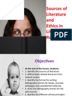 Sources and Ethics in Literature Review