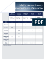 Mount Accessory Matrix - Fixed Camera - Datasheet A4 - Spanish PDF