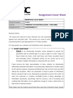 Forensic Accounting Cover Sheet & Assignment