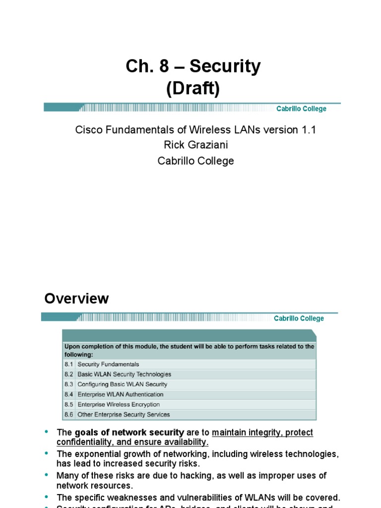 WK8 - Security PDF | PDF | Wireless Lan | Radius