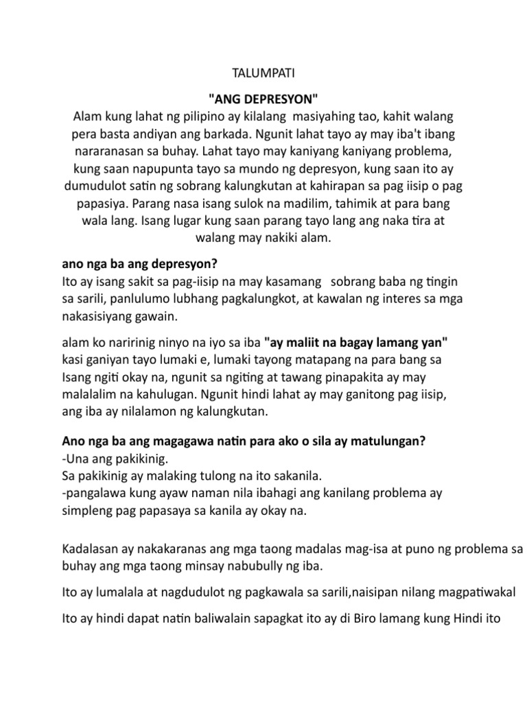 Ang Depresyon | PDF