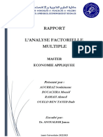 RAPPORT Sur La Méthode de L'analyse Factorielle Multiple PDF