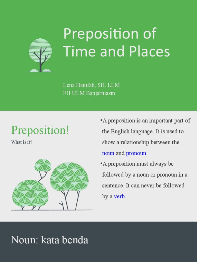 preposition of position and time sentences