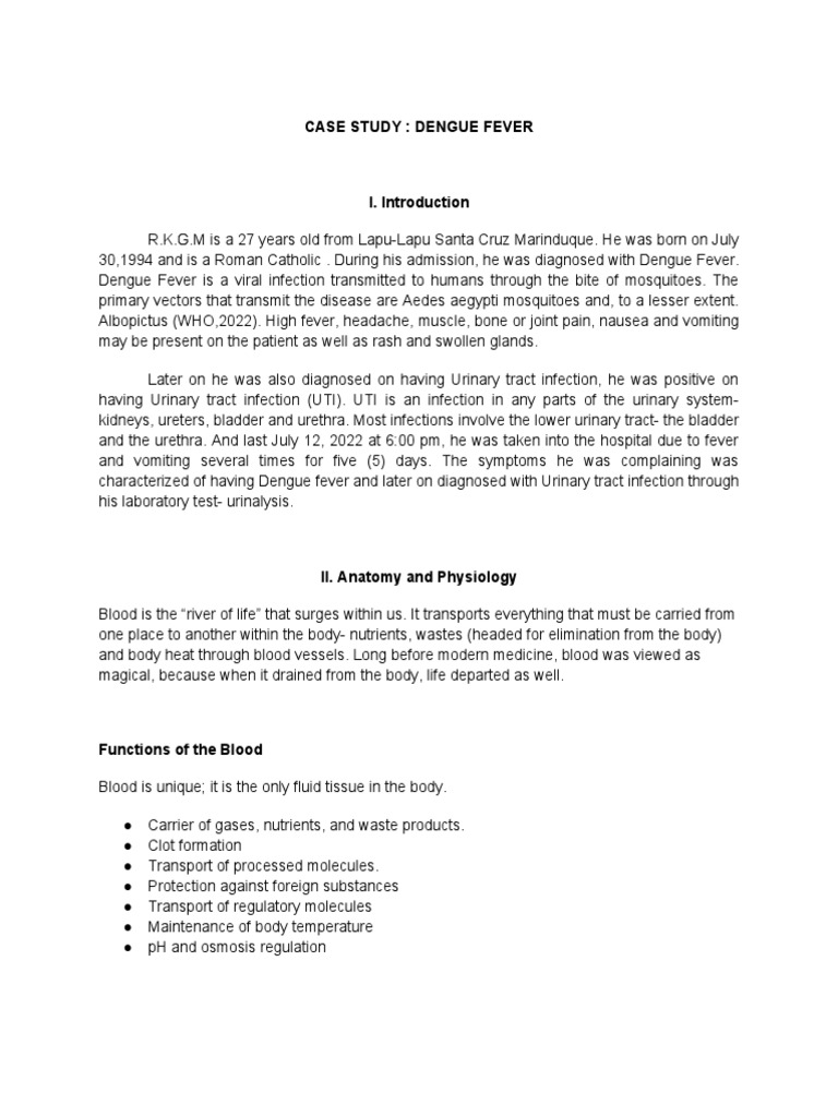 Dengue Fever Case Study Analysis | PDF | White Blood Cell | Granulocyte