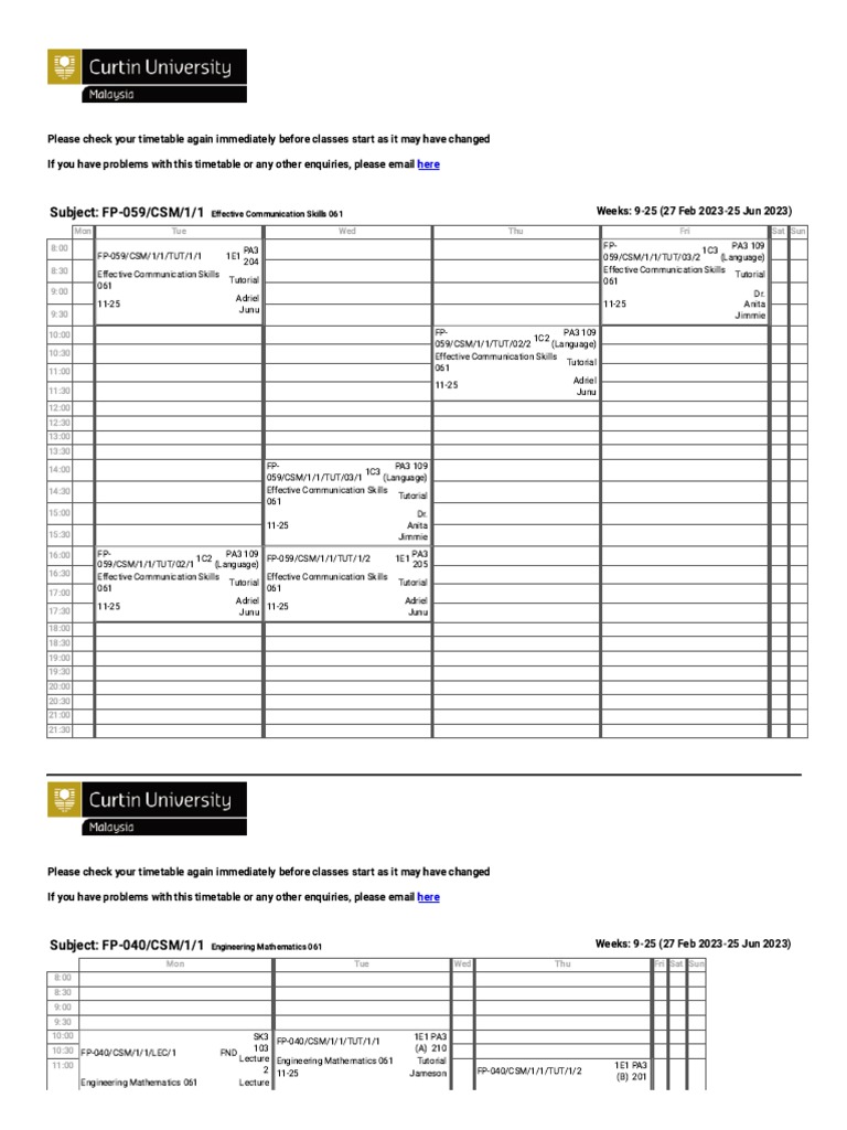 Updated SWS Timetable Notification | PDF | Education Theory | Teaching