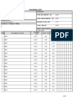 Packing List Model C