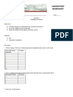 Activity 1 Language of Anatomy