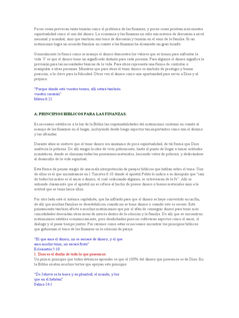 Finanzas Bíblicas en el Matrimonio | PDF | Presupuesto | Biblia