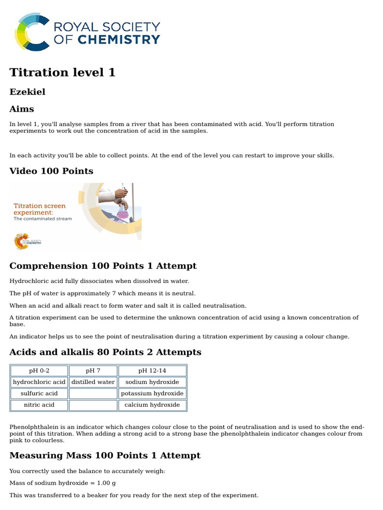 Titration PDF Titration Chemistry