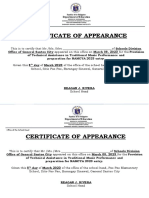 Appearance Cert