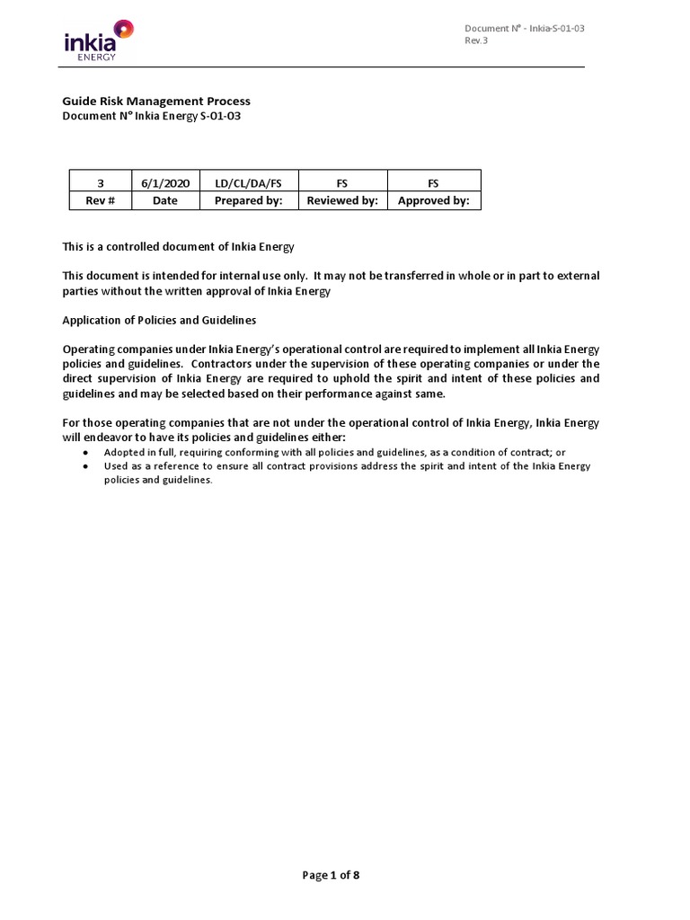 Guideline Risk Magement Process R3 | PDF | Risk | Risk Assessment