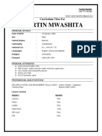 Martin Mwashita CV PDF