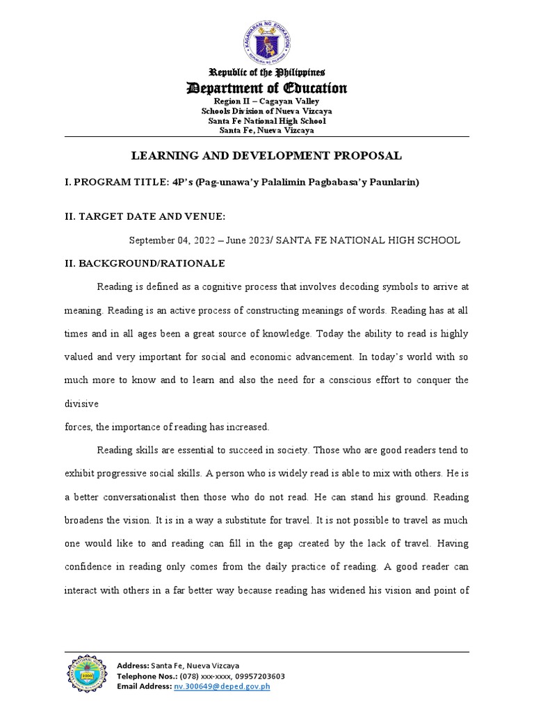 Project 4P's | Download Free PDF | Reading Comprehension | Educational ...