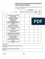 Encuesta de Satisfaccion de Las Actividades Recreativas Realizadas Por La Entidad de Trabajo