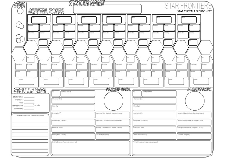 Star System Record Sheet Template | PDF | Social Science | Science ...