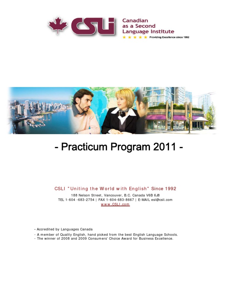 CSLI Practicum Experience Program Details | PDF | Internship | Job Hunting