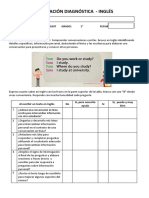 EVALUACIÓN DIAGNÓSTICA DE ENTRADA 1° - 2° Secundaria