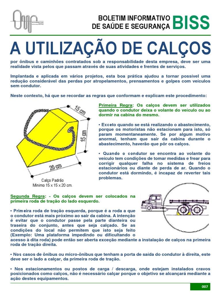 BISS 007 - Utilização de Calços - JMF | PDF | Condutor elétrico | Intenção